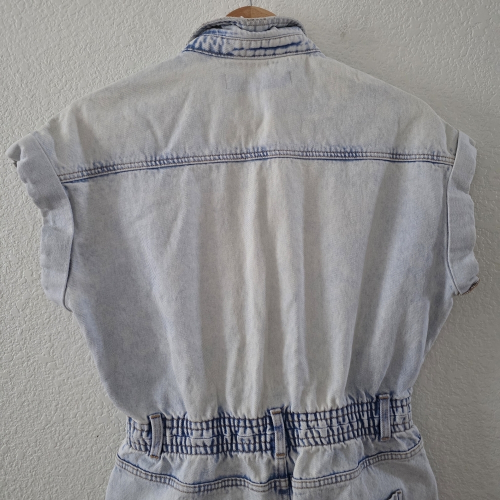 Zara Denim Overalls Romper Light Blue wash M - Picture 12 of 14